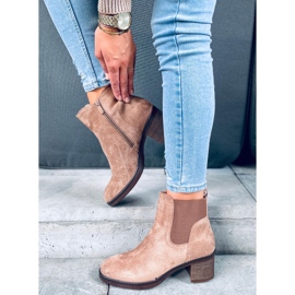 Botas de tacón ancho Fill Beige 4