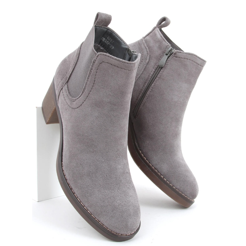 Botas de tacón ancho Fill Grey gris 2