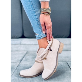 Botas cut-out con cadena Cupro Beige 1