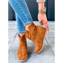 Botas con tacón de cuña de camello ciervo oculto marrón 5