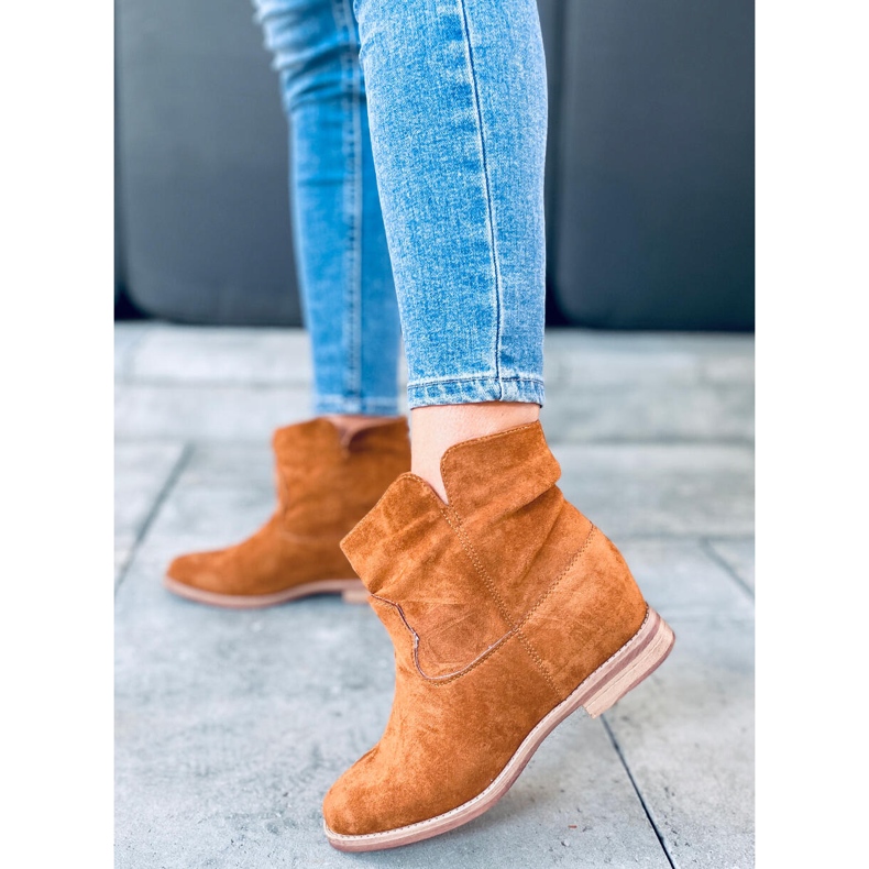 Botas con tacón de cuña de camello ciervo oculto marrón 1 Botas con tacón de cuña de camello ciervo oculto marrón 1