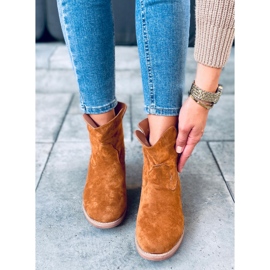 Botas con tacón de cuña de camello ciervo oculto marrón 3