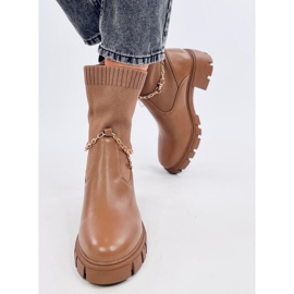 Botas con parte superior de calcetín de Grace Khaki beige 1