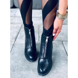 Botines negros ondulados de tacón 1