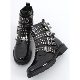 Botas lacadas con tachuelas Tatum Black Mirror negro 5