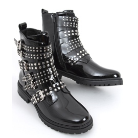 Botas lacadas con tachuelas Tatum Black Mirror negro 7