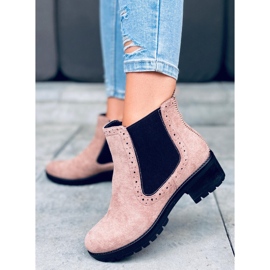 Botines Chelsea Mujer Kleo Beige negro 3
