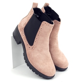 Botines Chelsea Mujer Kleo Beige negro 2