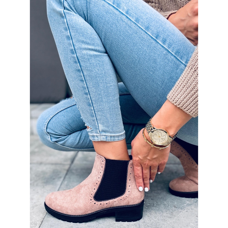 Botines Chelsea Mujer Kleo Beige negro 1