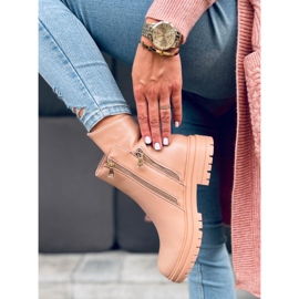 Botas planas mujer Janine beige 5