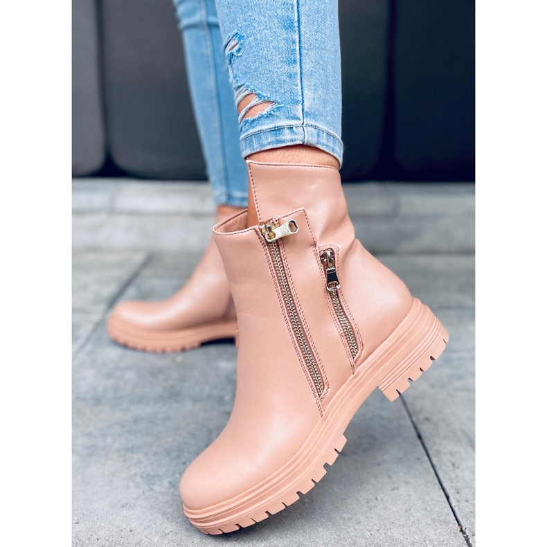 Botas planas mujer Janine beige 1