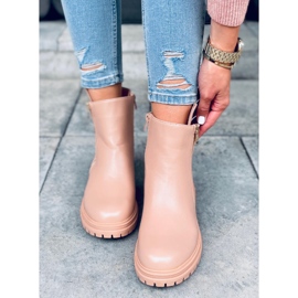 Botas planas mujer Janine beige 2