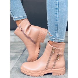 Botas planas mujer Janine beige 4