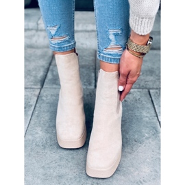 Botas con tacón de goma Amelda Beige 3