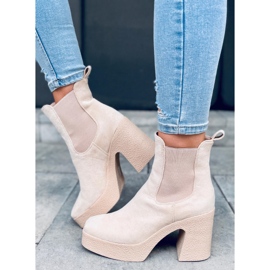 Botas con tacón de goma Amelda Beige 5