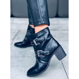 Botines de tacón con tachuelas Ferox Black negro 1