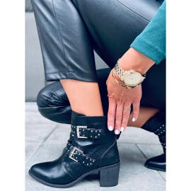 Botines de tacón con tachuelas Ferox Black negro 5