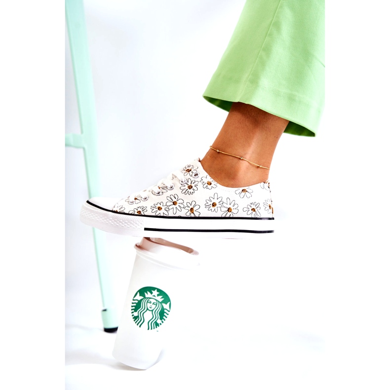 PS1 Zapatillas bajas de mujer con flores blancas Janey blanco 1