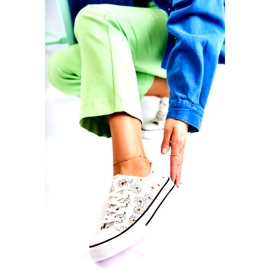 PS1 Zapatillas bajas de mujer con flores blancas Janey blanco 6