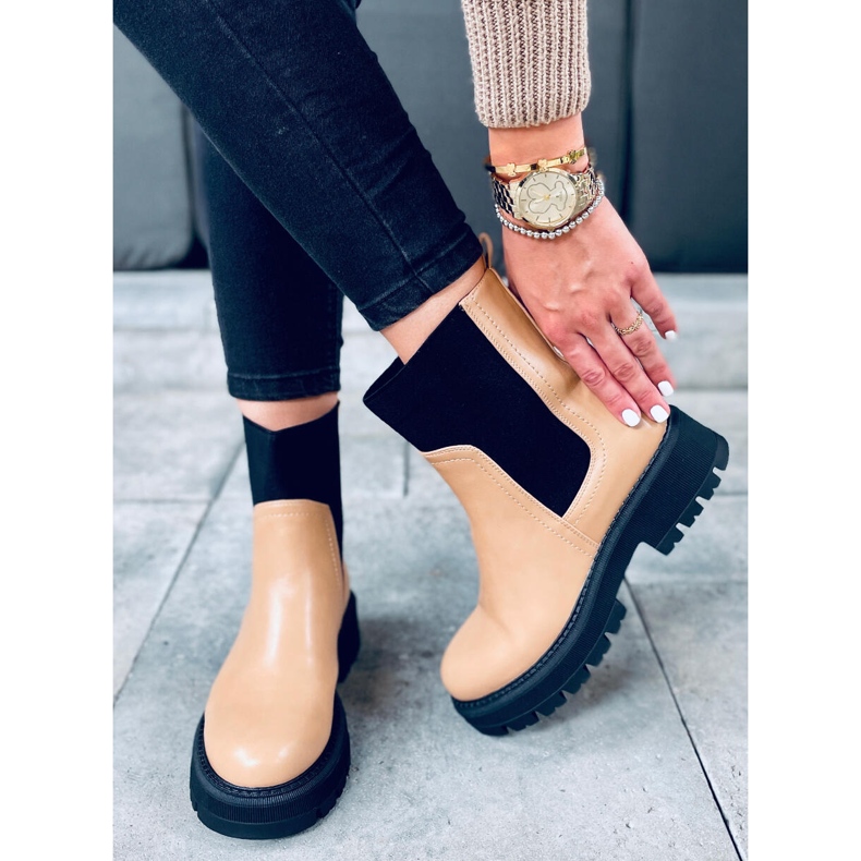 Botines Chelsea con parte superior alta Cillo Camel marrón 1 Botines Chelsea con parte superior alta Cillo Camel marrón 1