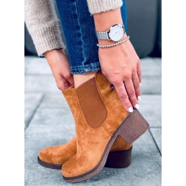 Botines Chelsea tacón bajo Samara Camel marrón 3