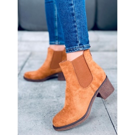 Botines Chelsea tacón bajo Samara Camel marrón 4