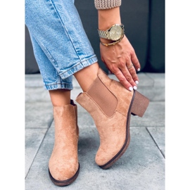 Botines Chelsea tacón bajo Samara Khaki beige 3