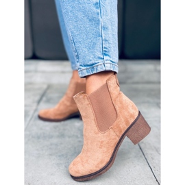 Botines Chelsea tacón bajo Samara Khaki beige 4