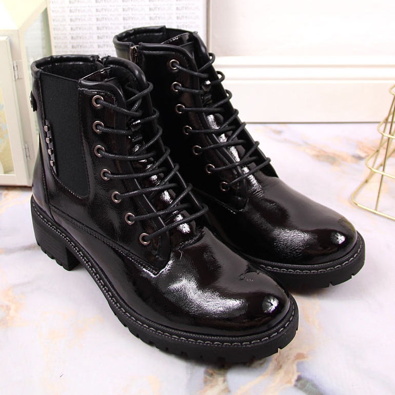 Botas aislantes mujer negras lacadas Vinceza negro 1