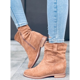 Botas sobre cuña oculta de Lorel Khaki beige 1
