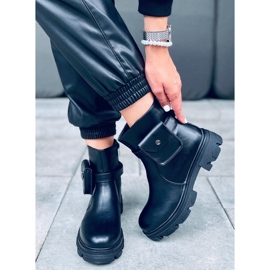 Botines martel negros con cangurera 2