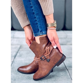 Botas con tacón de cuña oculto Dallas Camel marrón 4