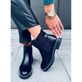 Botines Chelsea con perlas Maxim Black negro 4