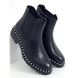 Botines Chelsea con perlas Maxim Black negro 3
