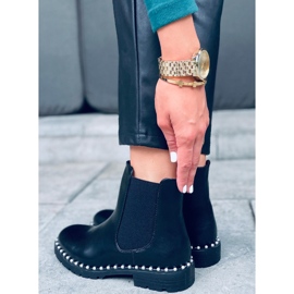 Botines Chelsea con perlas Maxim Black negro 5