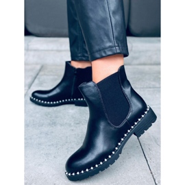 Botines Chelsea con perlas Maxim Black negro 2