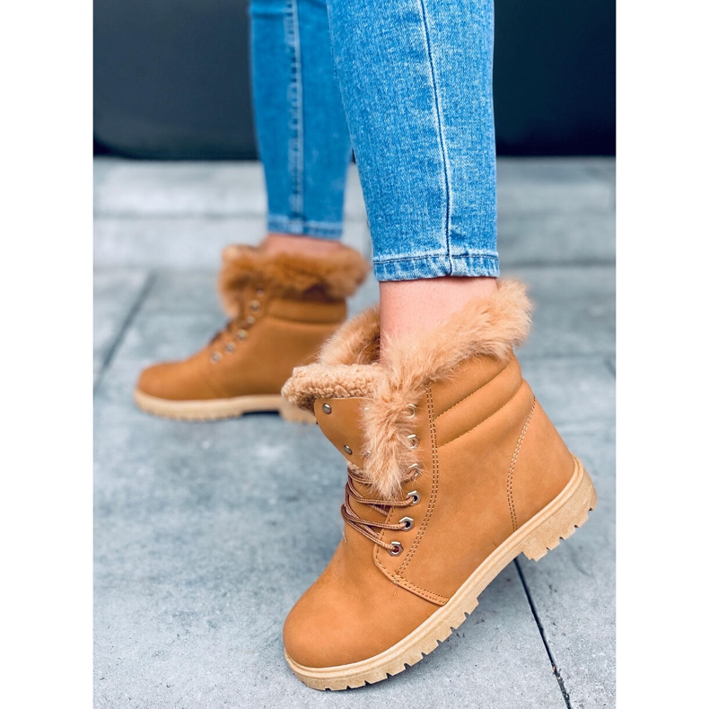 Botas de madera para mujer Well Camel marrón 1