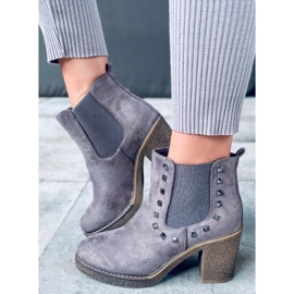 Botines de tacón ancho de Hidalgo Grey gris 3