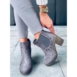 Botines de tacón ancho de Hidalgo Grey gris 5