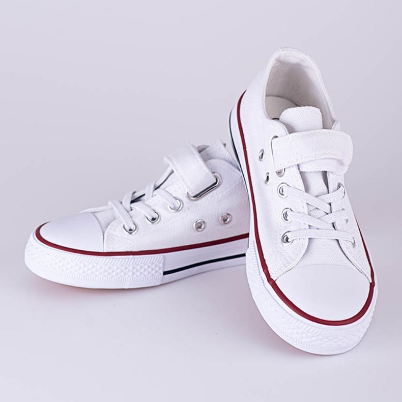 Zapatillas Vico bajas para niños con cordones blancos 1