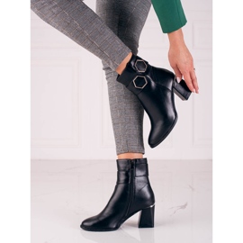 T.Sokolski Botas negras de mujer Sokolski en un poste ancho. negro 1