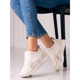 Deportivas de mujer Shelovet beige fabricadas en piel ecológica 1