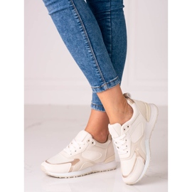 Deportivas de mujer Shelovet beige fabricadas en piel ecológica 2
