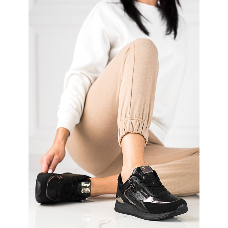 Zapatillas de mujer en la plataforma Shelovet negro 2