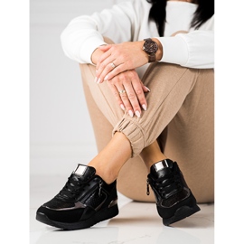 Zapatillas de mujer en la plataforma Shelovet negro 1