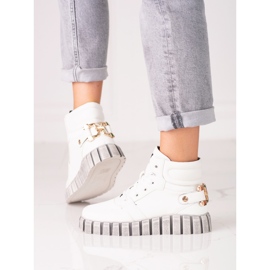 W. Potocki Botas deportivas mujer Potocki blancas con plataforma blanco 2