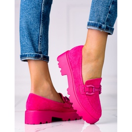 Mocasines de mujer de moda en la plataforma fucsia Vinceza. rosado 2