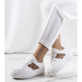 Deportivas blancas de mujer Luzia blanco marrón 1