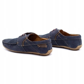 Olivier Mocasines hombre piel 297 azul marino marrón 4