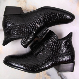 Botas de mujer Botines Jodhpur con lazo Potocki negro lacado 1 Botas de mujer Botines Jodhpur con lazo Potocki negro lacado 1